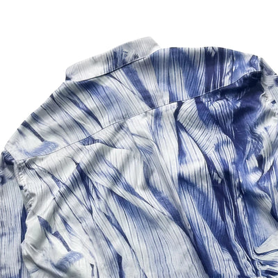 Men's Hawaiian Shirt Blue Striped Human Body Printed Shirt Fashion Elegant Summer PROJECT Shirt Streetwear Lapel Mens Clothing