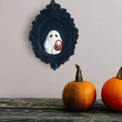 Resin Halloween Gothic Statue Halloween Themed Wall Mounted Ghost Wall Hanging Ornament Handcrafted Model