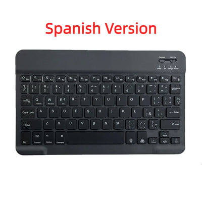 Mini Bluetooth Keyboard And Mouse Set Spanish Russian Keyboards Bluetooth Wireless Keyboard Rechargeable 10 Inch For iPad Tablet