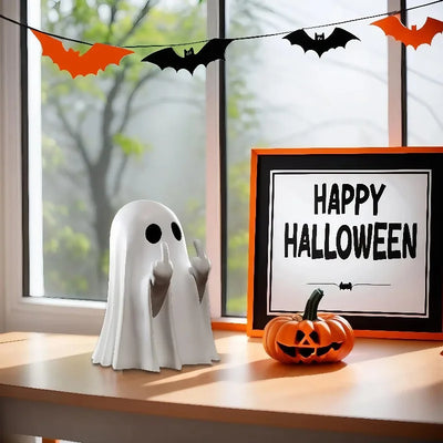 New Halloween family scary White Ghost party decorating yard ornaments study tabletop decorative knickknacks