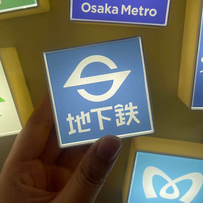 Japanese Magnetic Fridge Stickers Light Signs Tokyo Osaka Luminous Light Box Creative Refrigerator Sticker Magnets Home Decor