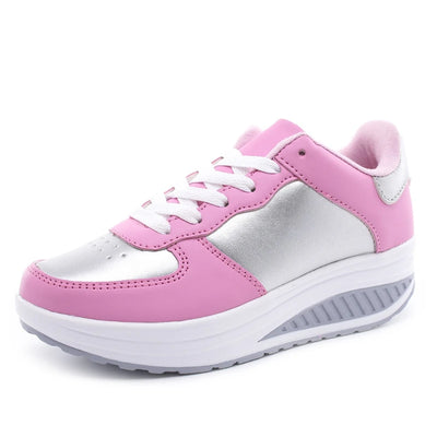 Women Shoes Lace Up Leather Shoes Sports Shoes Student Increase Platform Sneakers Outdoor Walking Women Shoes Zapatos De Mujer