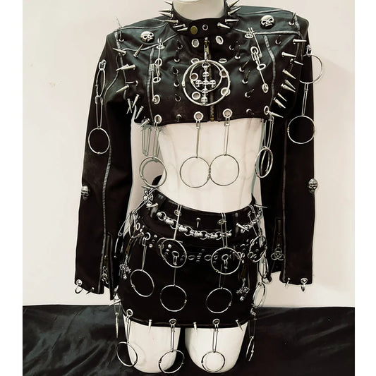 Rivets Jacket Punk Jacket Leather vintage Jacket Skull Jacket  y2k Jacket y2k fashion  gothic Jacket gothic clothes y2k clothes
