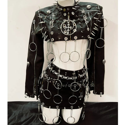 Rivets Jacket Punk Jacket Leather vintage Jacket Skull Jacket  y2k Jacket y2k fashion  gothic Jacket gothic clothes y2k clothes