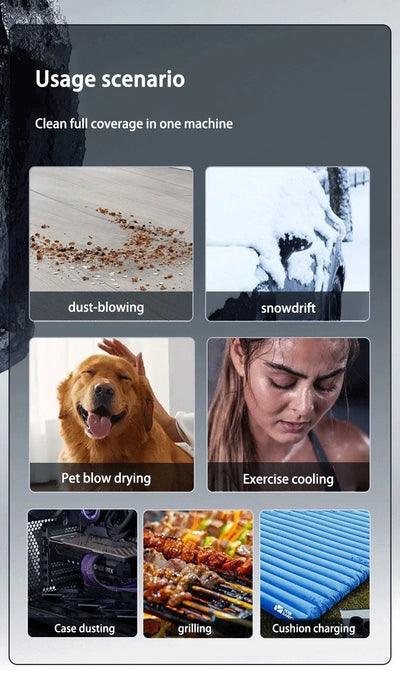 Violent Fan 400000RPM Powerful Air Blower Vacuum Dust Cleaner Type-C Charging Strong Winds 53m/s Brushless Turbo Blower
