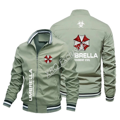 Chaqueta de béisbol de moda nueva, chaqueta fina para hombre de las cuatro estaciones, chaqueta con el logotipo de Umbrella Corporation, chaqueta de locomotora, chaqueta bomber.
