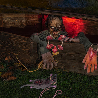Horror Halloween Ornament Hanging Pendant Scary Bloody Mouse Bat Finger Hanging Props Haunted House Halloween Party Scary Props