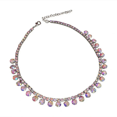 Flaring Rhinestone Necklace Clavicle Chain Women Jewelry Women Necklace ConciseChic Modern Graceful Women Choker Necklace