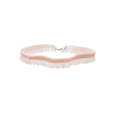 Fashion Choker Necklace For Women Lovely Pink Lace Pearl Heart Pendant Short Clavicle Necklace Aesthetic Jewelry Gift For Her