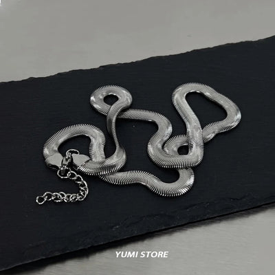 Bold Snake Bone Necklace For Man Woman Titanium Steel Clavicle Chain New Hip Hop Jewelry Unisex Punk Accessories Wholesale