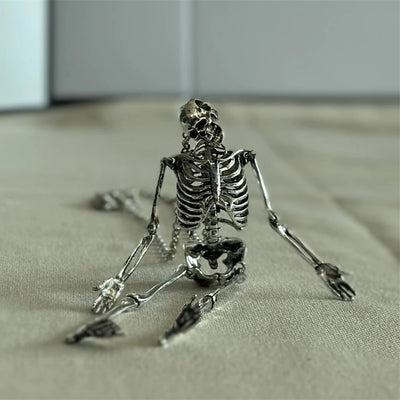 13cm Skull Necklace Fashion with Skeleton Pendant Necklace A Necklace with Limbs That Can Be Moved and Manipulated Like A Doll