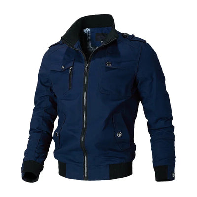 Men's WorkJacket Autumn Fashion Solid Color Pure Cotton Soft Shell Windproof Outdoor Hunting Work Jacket Men's Retro Coat