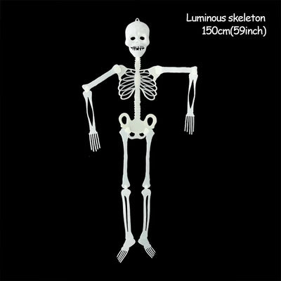 Scary Halloween Decoration Halloween Props Luminous Hanging Decoration Outdoor Party Horror Luminous Movable Skull Skeleton