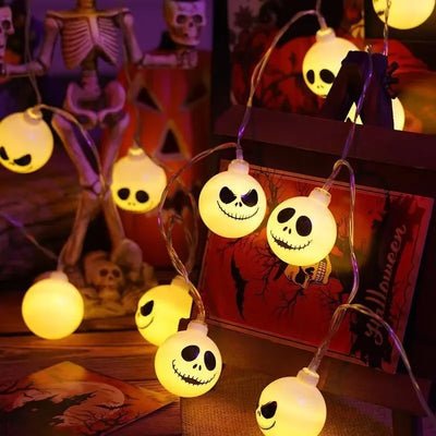 2025 Halloween Day Decoration Ghost String Lights LED Spooky Specter Fairy Lights Ghosts Battery Operated Party Indoor Decor