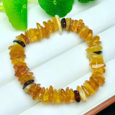 Natural Amber Necklace Chokers Women Healing Gemstone Fine Jewelry Genuine Baltic Amber Tumbled Stone Beaded Necklaces