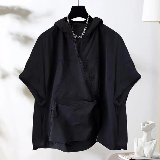 Shirt men's new summer fashion casual loose short sleeve fashion hooded top brand half sleeve hooded top thin coat men