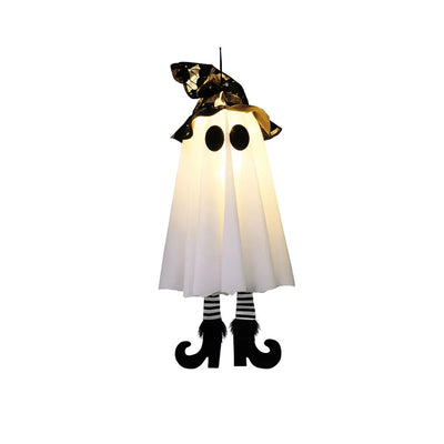 Scary Luminous Halloween Hanging Ghost Flashing with Witch Hat Halloween Hanging Ornament Floating LED Specter Haunted House
