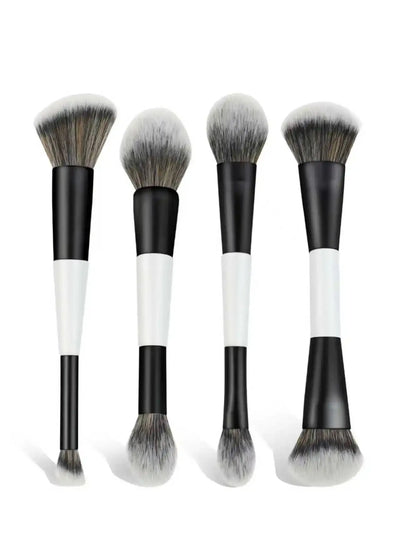 4 Double-Headed Makeup Brushes, Multi-Functional Makeup Brush, Blush Brush, Foundation Brush, Loose Powder Brush, Highlight Brush, Nose Shadow Brush, Concealer Brush, Blush Brush, Gift for Ladies and Girls