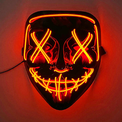 Led Mask Halloween Party Masque Masquerade Masks Neon Light Mask Mascara Horror Maska Glowing Purge Mask Glow In The Dark
