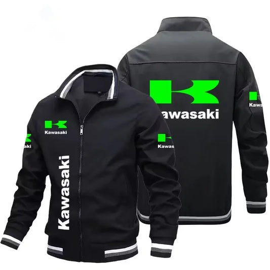 2024 Men's Jacket Motorcycle Jacket Casual Windproof Jacket Racing Jacket Plus Size Kawasaki Sports Shirt Tops