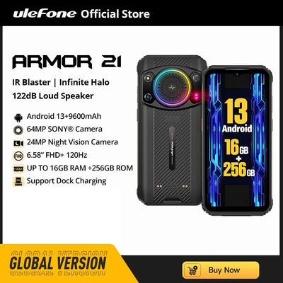 Rugged Phone  Ulefone Armor 21 16GB RAM 256GB ROM Smartphone Android 13 G99 moblie phone 64MP 9600mAh Global