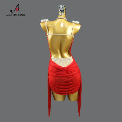 Dress For Dance Girl Costume Women Latin American Clothes Ball Sexy Skirt Line Suit Evening Practice Wear Stage Samba Customized