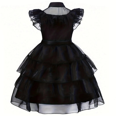 2025 Halloween Horror Children Cosplay Wen. Princess  Add. Black Dress ATF Family Casual Cute Dress For Holiday Party Set