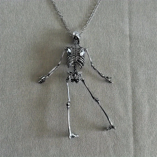 13cm Skull Necklace Fashion with Skeleton Pendant Necklace A Necklace with Limbs That Can Be Moved and Manipulated Like A Doll