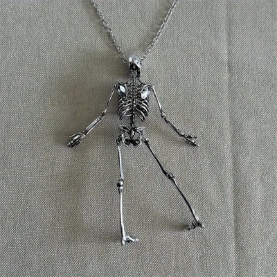 13cm Skull Necklace Fashion with Skeleton Pendant Necklace A Necklace with Limbs That Can Be Moved and Manipulated Like A Doll
