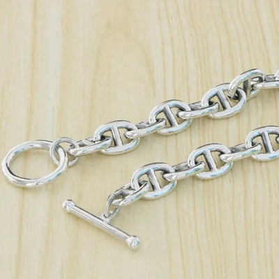 S925 Sterling Silver Necklace Pig Nose Buckle, Light Luxury and Niche  Street Fashion Design Sense Retro Couple Jewelry