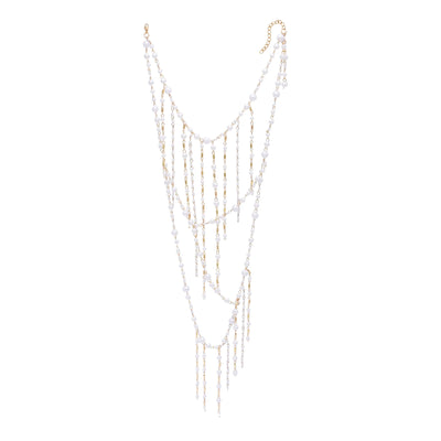 European and American Fashion Simple Collarbone Necklace For Women Multi Layer Chain Trendy Long Tassel Choker Jewelry Accessory