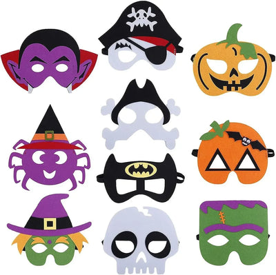 Halloween Pumpkin Ghost DIY Mask Children's Ghost Festival Party Makeup Dance Props Halloween Decoration Supplies Felt Eye Mask
