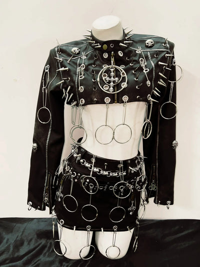 Rivets Jacket Punk Jacket Leather vintage Jacket Skull Jacket  y2k Jacket y2k fashion  gothic Jacket gothic clothes y2k clothes