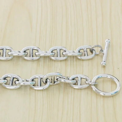 S925 Sterling Silver Necklace Pig Nose Buckle, Light Luxury and Niche  Street Fashion Design Sense Retro Couple Jewelry