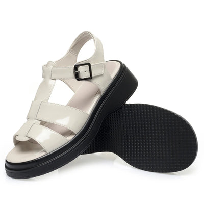 AIYUQI Women Sandals Summer 2025 New Genuine Leather Wedge Women Sandals Open Toe Roman Sandals Women