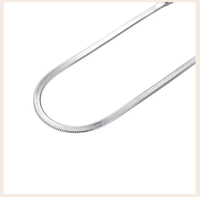 4mm Women Herringbone Necklace, 925 Silver Collarbone Chain Choker Collier Wedding Party Jewelry Gifts