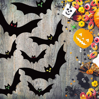 18pcs Bat Pendant Halloween Decoration Terrifying Atmosphere Photography Props Party Supplies Background Decoration Pendant