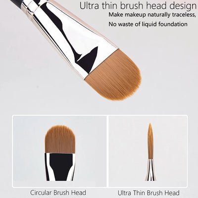 Ultra Thin Foundation Brush Lightweight and Thin Face Contour Brush Flat Contour Brush Blending Foundation Cream Makeup Brushes