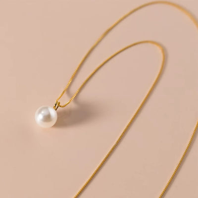 Jkeli S925 Sterling Silver Pearl Necklace Elegantly Simple Lockbone Chain Versatile Minimalist Jewelry Accessory