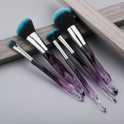 5-10 purple makeup brush quality synthetic foundation, loose powder contouring concealer eyeshadow, professional makeup tool