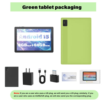 ANRY 10.1 Inch Tablet Octa-core Android 15 8GB(4+4 Expand) RAM+64GB ROM 5000Mah IPS Display A523 Dual Camera 5G Wifi 6 Tablet
