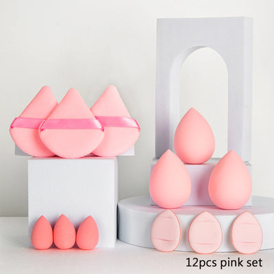 Makeup Brushes and Sponges Set, Pink Makeup Puff,  Headband, Wristband Remover ,  8-16mm DIY Eyelash Extension Kit makeup tool