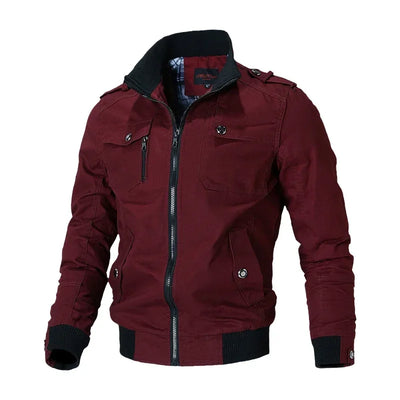 Men's WorkJacket Autumn Fashion Solid Color Pure Cotton Soft Shell Windproof Outdoor Hunting Work Jacket Men's Retro Coat