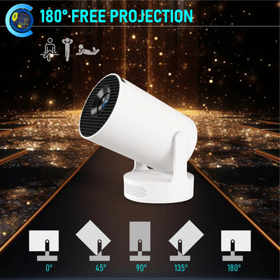 HY300 Ultra Smart Projector Movie Android 11 WiFi 6 BT 5.4 Soundbase Speaker Home Theater Movie 2025 New 4K Portable Projector