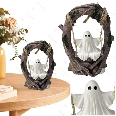 Halloween Themed Halloween Swing Ghost Ornament Handicraft Model Spooky Ghosts Decor Statue Collectible