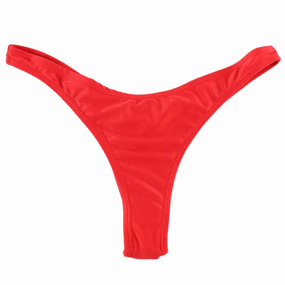 Fashion Ladies Thong Swim Trunks Multiple Colors Solid Color Pleated Thong Swimwear Women Swim Trunks Bikini Swimwear