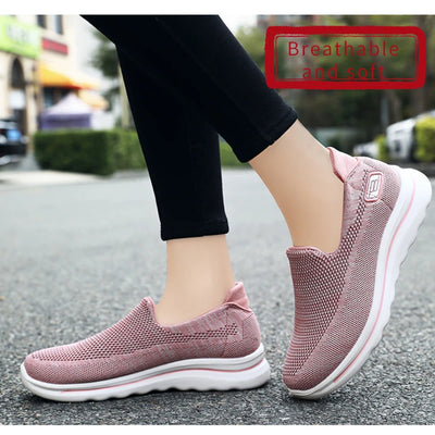 Women Shoes Summer Flying Weave Sneakers Super Light Comfortable Vulcanized Shoes Female Mesh Breathable Sneakers Women Shoes
