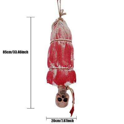 1PC Halloween Hanging Animated Decorations Talking Shaking Scary Clown with Chain Voice Control Outdoor Yard Haunted House Prop