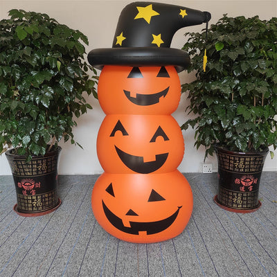 Halloween Inflatable Pumpkin Scary Ghost Model Windproof Stacked Inflatable Pumpkins Horror Festival Theme  Courtyard Haunted Ho