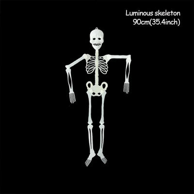 Scary Halloween Decoration Halloween Props Luminous Hanging Decoration Outdoor Party Horror Luminous Movable Skull Skeleton